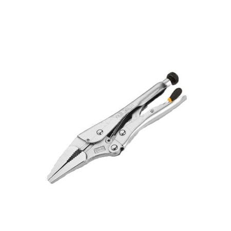 Tolsen 6.5 Long-Nose Locking Plier Industrial Cr-V, Nickel Finish, HRC52-HRC56 10381